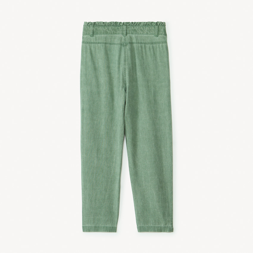 Pantalones de tela con cintura elástica para niña 