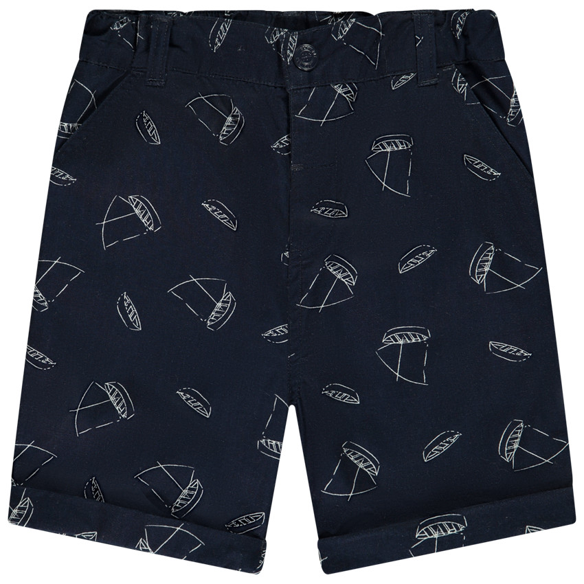 Bermudas de tela estampadas de veleros para niño 