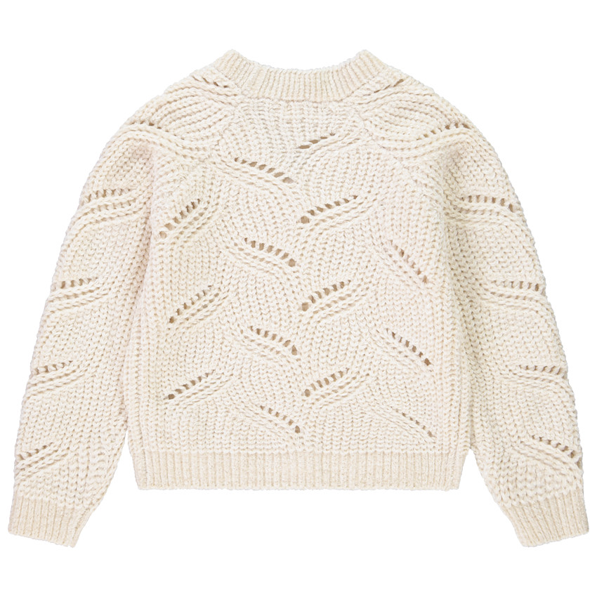 Chaleco de punto de chenilla con botones para niña 