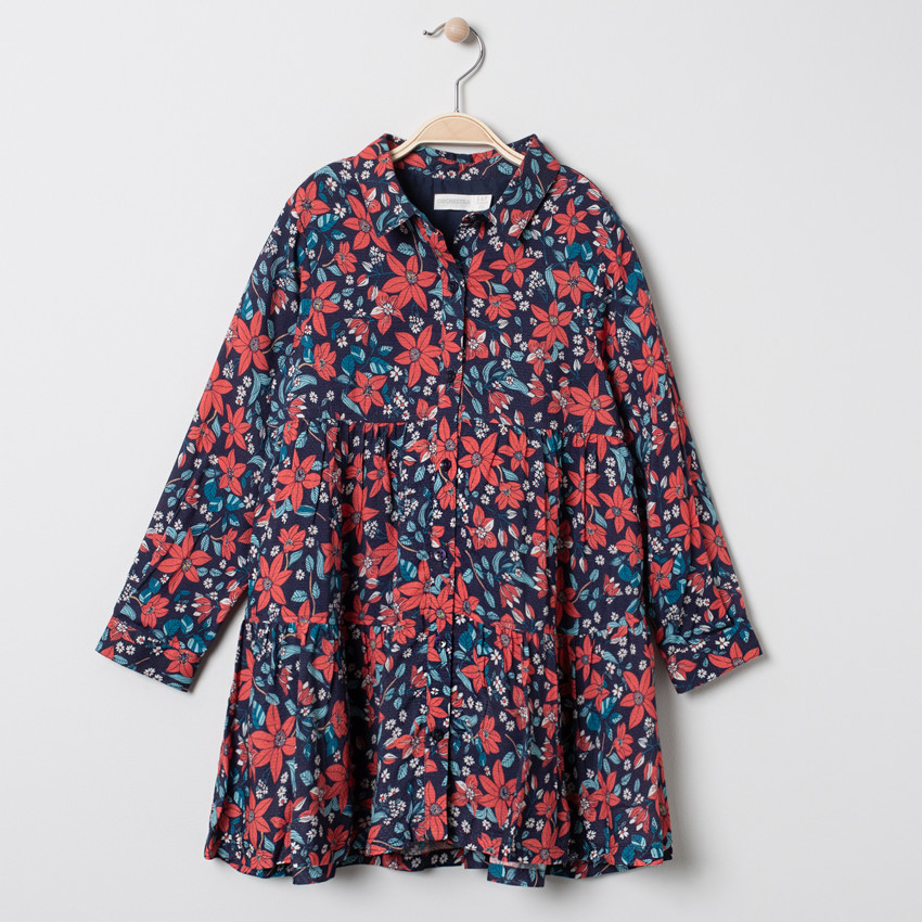 Vestido manga larga estampado flores all-over  Additional Vestido manga larga estampado flores all-over