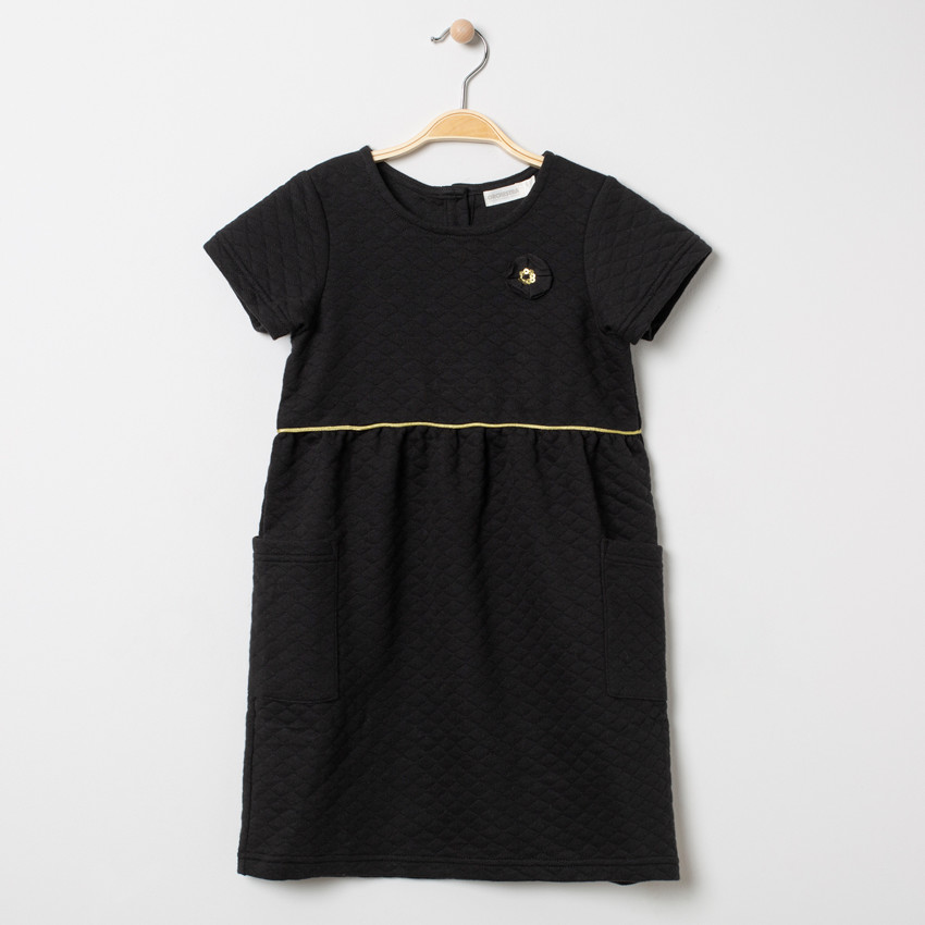 Vestido manga corta de felpa 