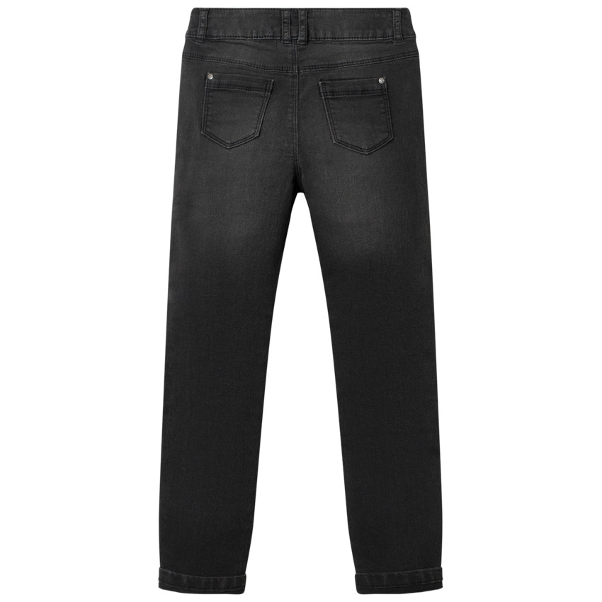 Jeans efecto lavado con bandas brillantes laterales 