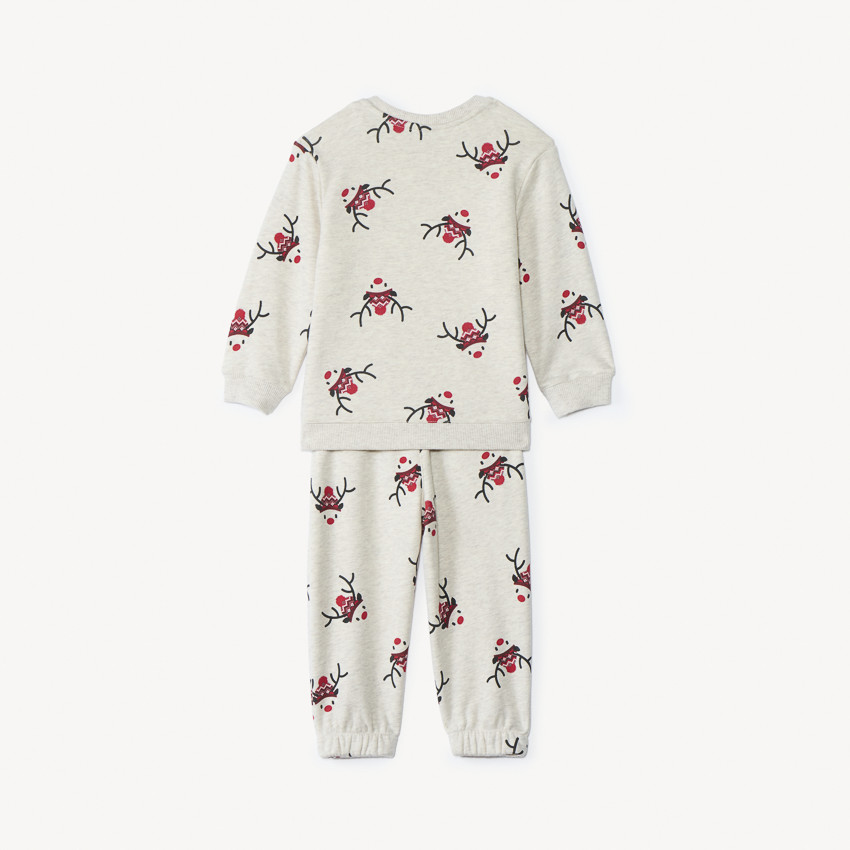 Ensemble jogging imprimé rennes de Noël pour bébé garçon 