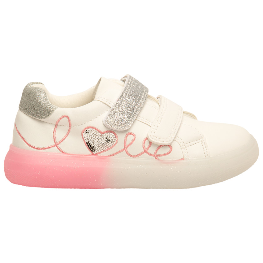 Zapatillas bajas con velcro y bordado de lentejuelas para niña 