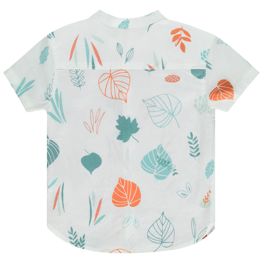 Camisa manga corta estampado follaje para bebé niño 