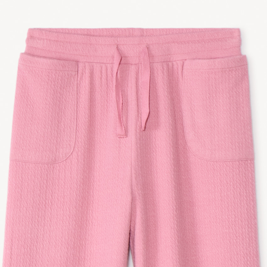 Pantalón amplio de jacquard liso para niña 