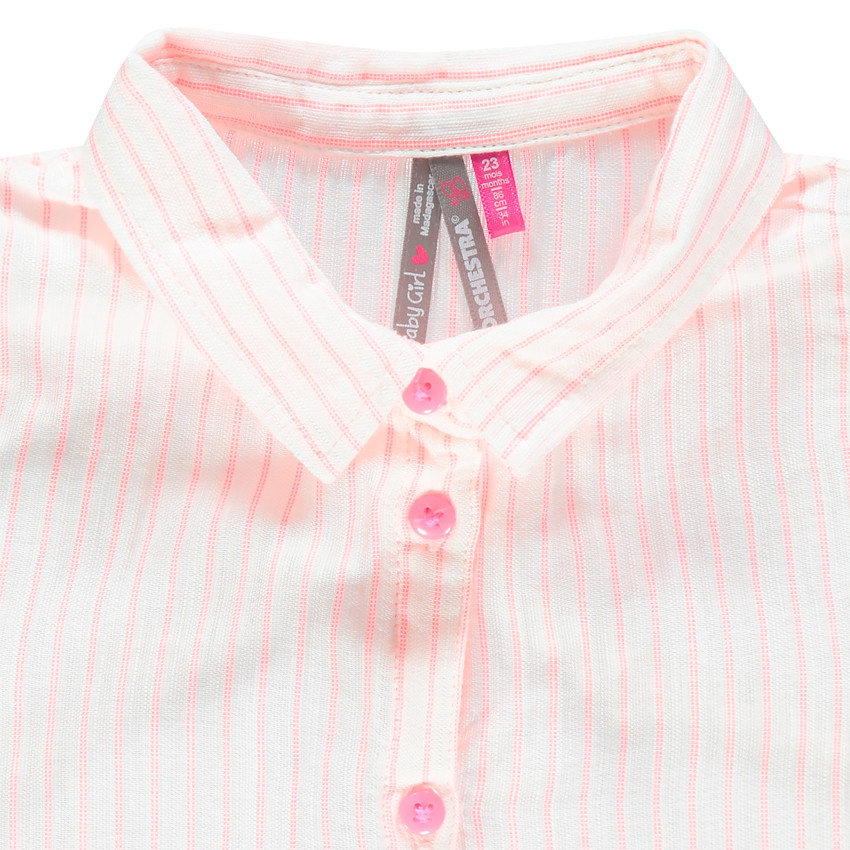 Chemise sans manches à rayures et liens à nouer  