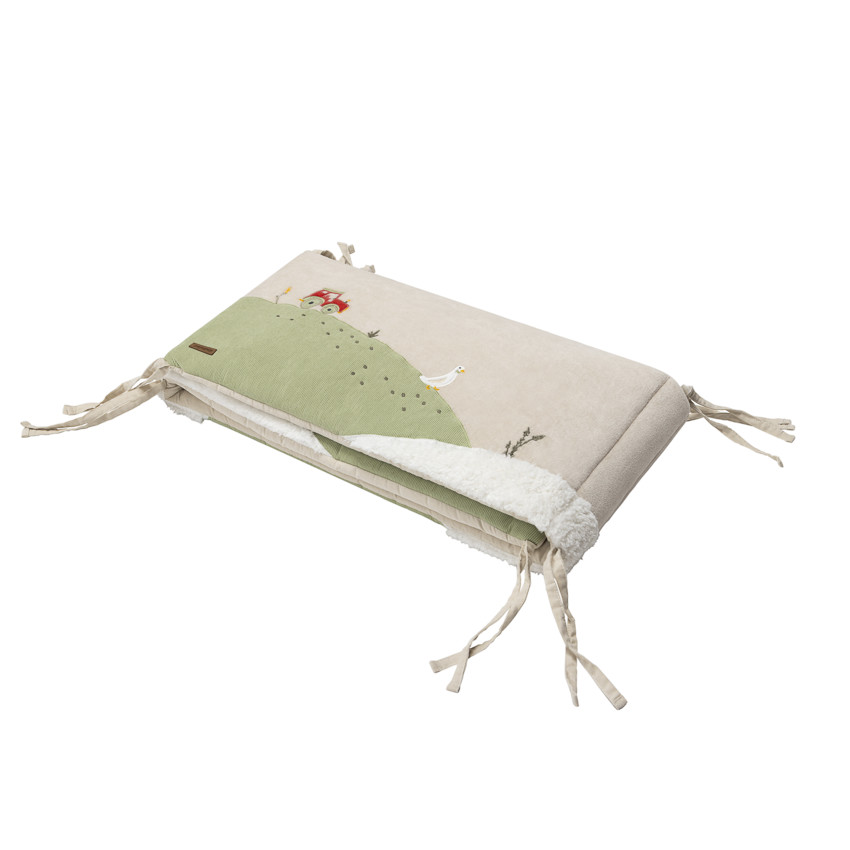 Protector de cuna de 3 paneles en terciopelo La vida en la granja 