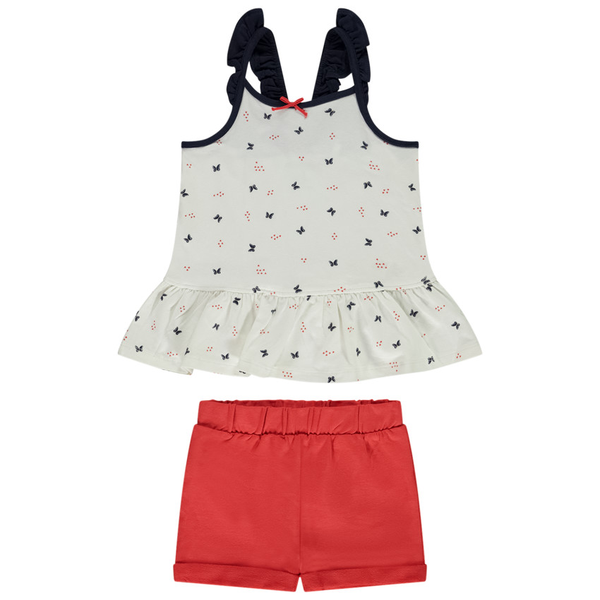 Conjunto 2 piezas estampado mariposas para bebé niña 