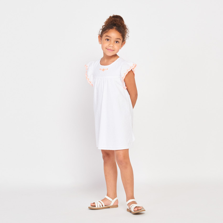 Vestido de manga corta en plumetis para niña  Additional Vestido de manga corta en plumetis para niña