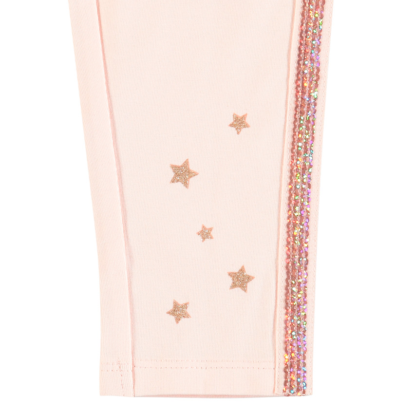 Ensemble avec t-shirt à étoile et legging à bandes en sequins 
