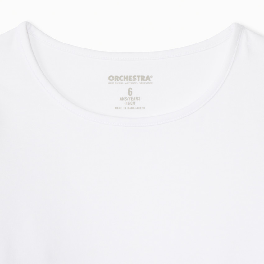 Lote de 3 camisetas de manga larga lisas blancas para niña 