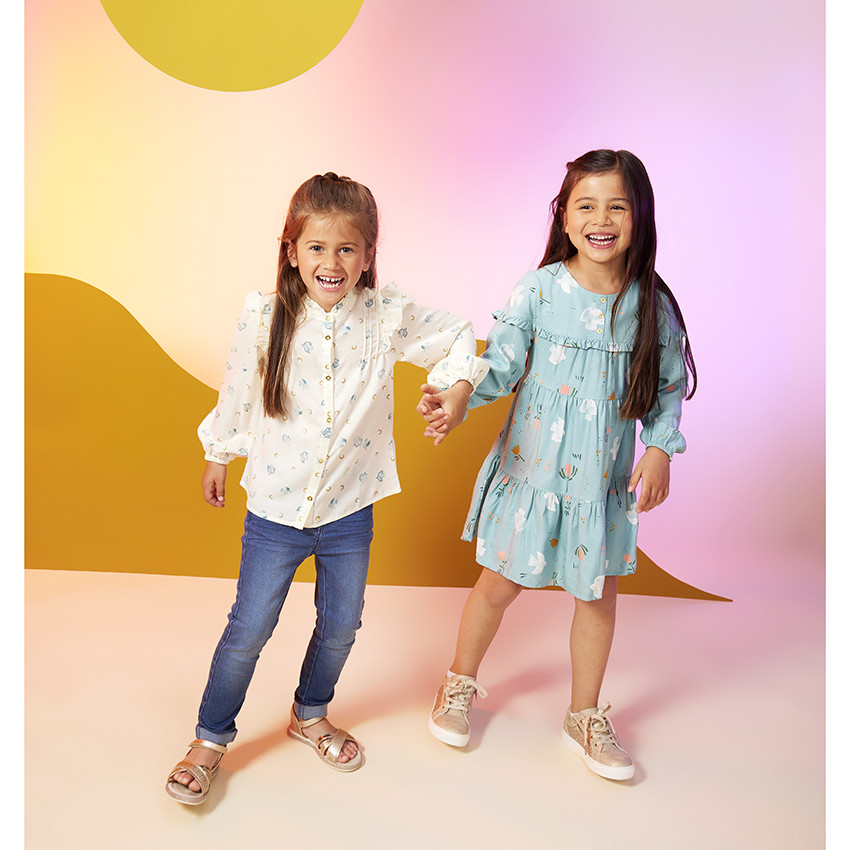 Vestido manga larga y volantes -"Peace Bird" 