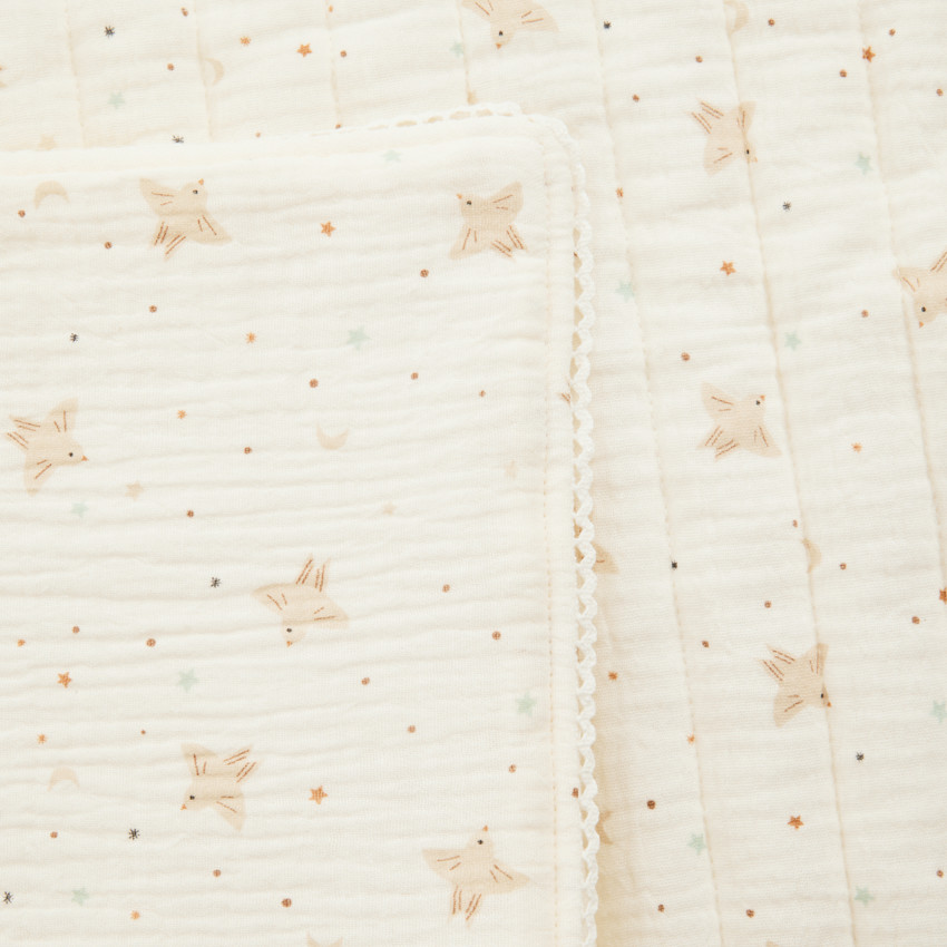 Couverture matelassée en tetra 100 x 100 cm TOG 2 Douce Hirondelle écru 