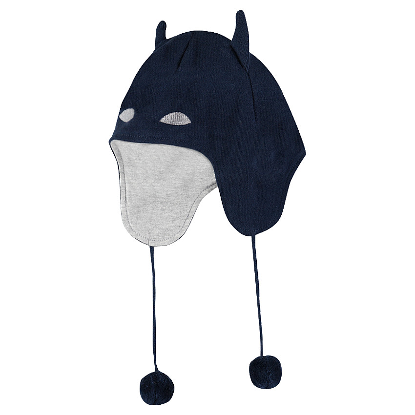 Gorro de punto de BATMAN con forro de punto y pompones 