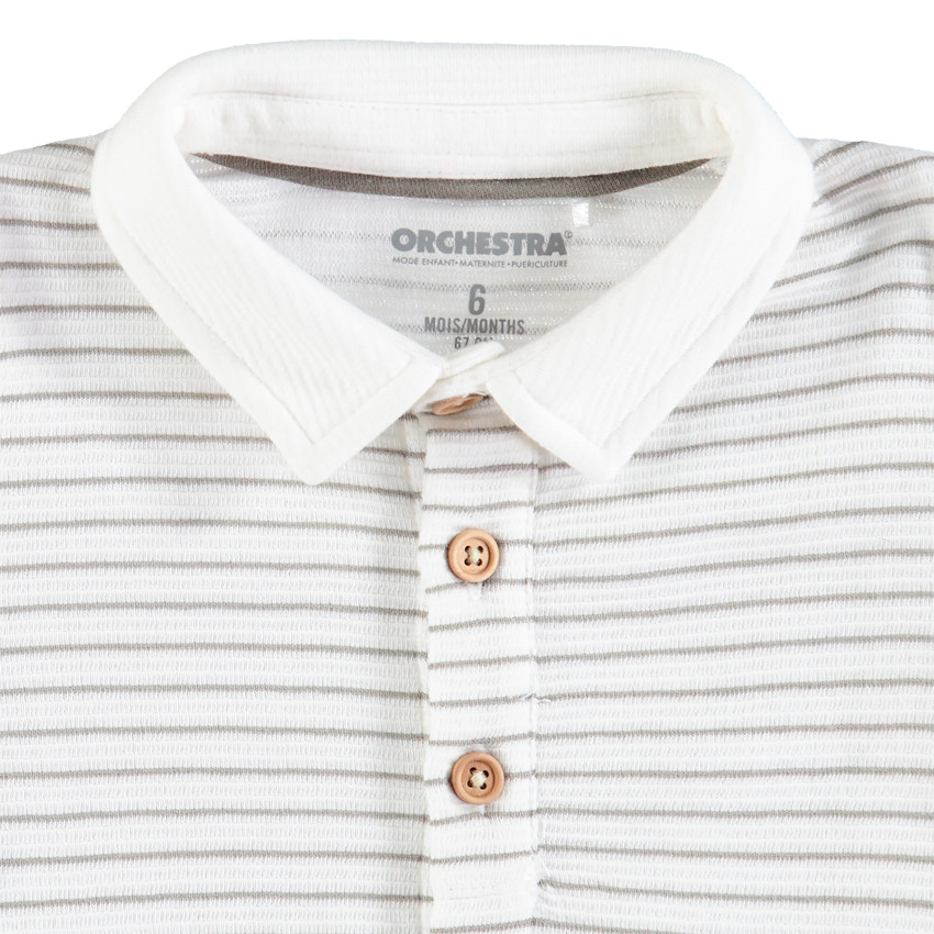 Conjunto polo rayado y pantalón algodón orgánico 