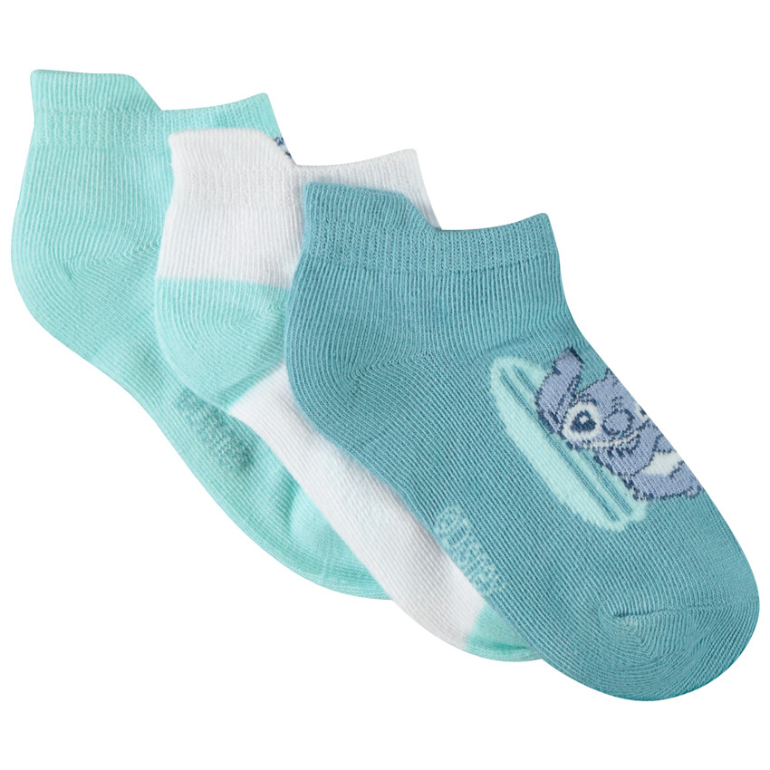 Pack de 3 pares de calcetines cortos Stitch Disney para niño 