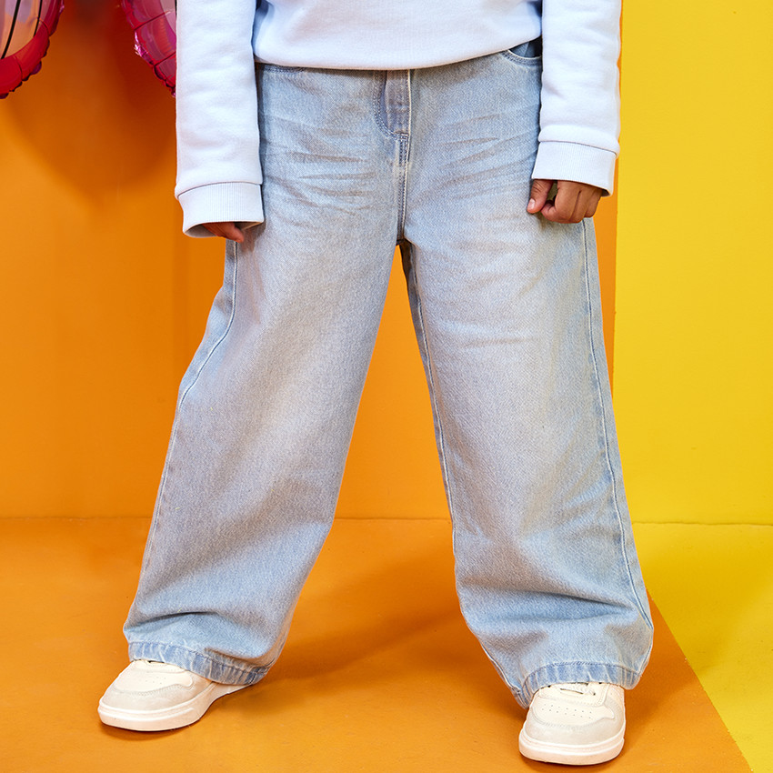 Jean ancho efecto lavado para niña  Additional Jean ancho efecto lavado para niña