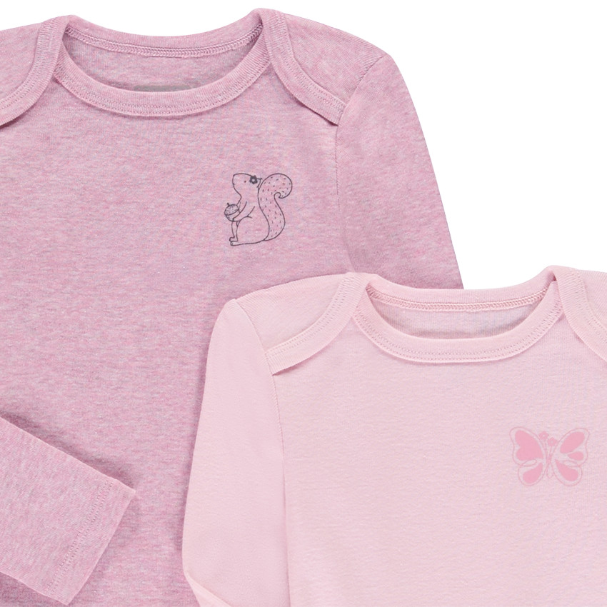 Pack de 5 bodies de manga larga estampados para bebé niña 