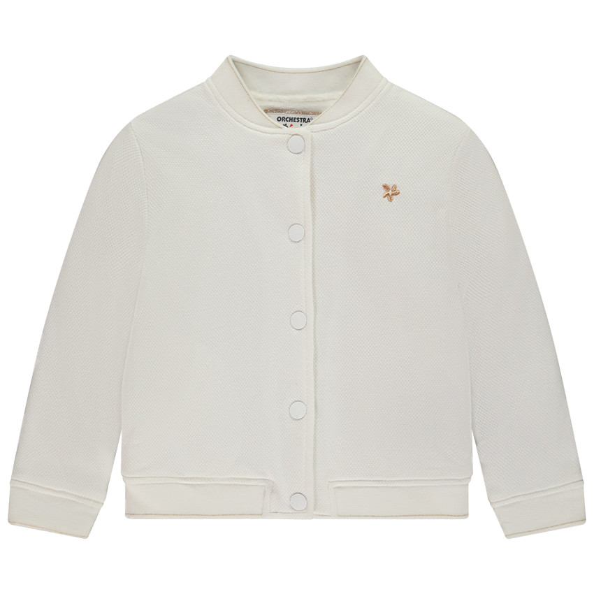 Chaqueta bomber de punto con forro de sherpa para niña 