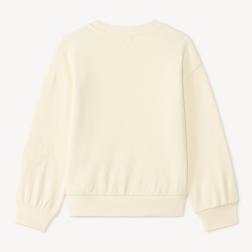 Sudadera de felpa con bordado floral para niña 