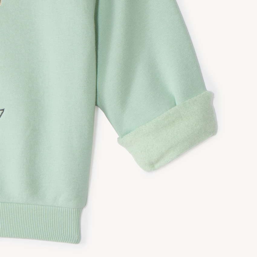 Sudadera de felpa con estampado floral para niña 