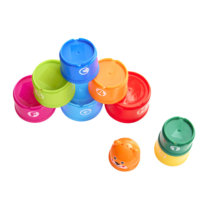 Lote de 9 tazas apilables 