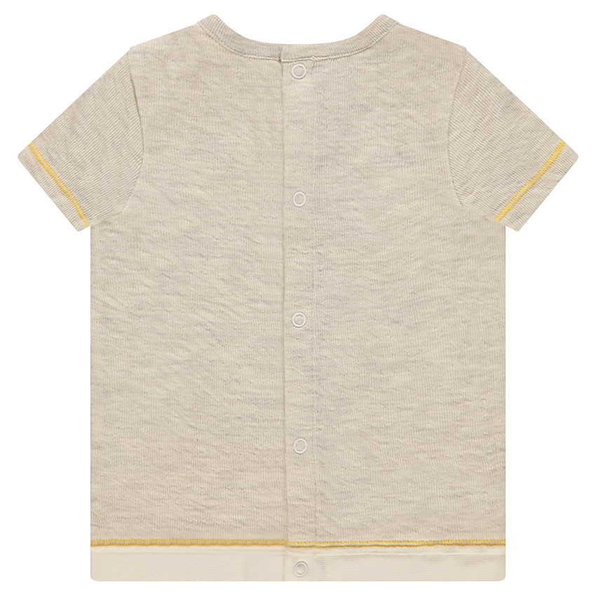 Camiseta de manga corta con forro de jersey y parche de león 