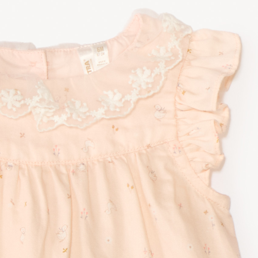 Conjunto de 2 piezas: túnica + pantalón bucólico para niña bebé. 