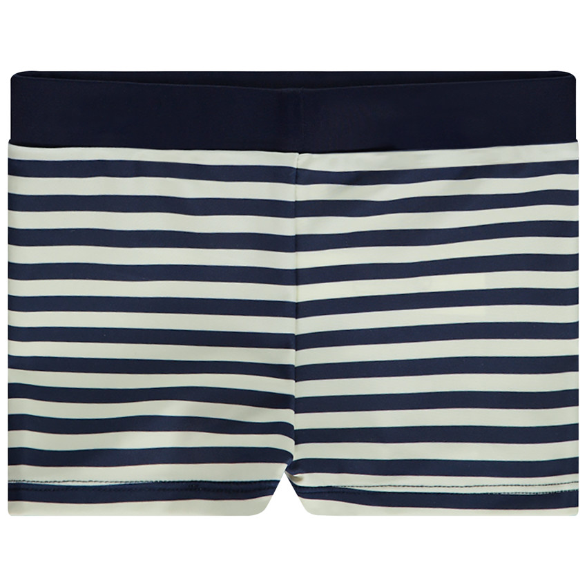 Bóxer de baño a rayas con estampado de velero para bebé niño 