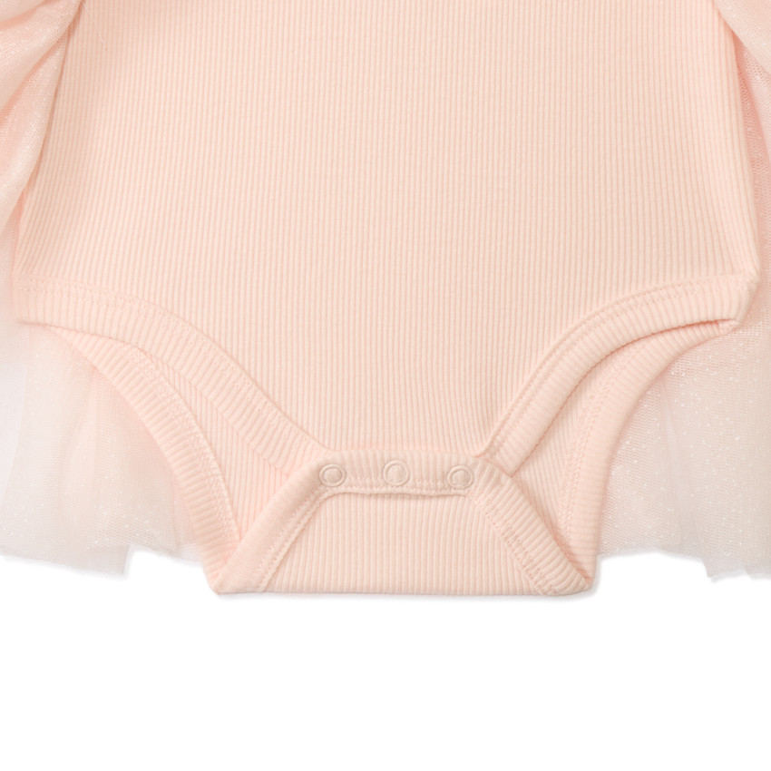 Ropa body efecto 2 en 1 con tul brillante para bebé niña 