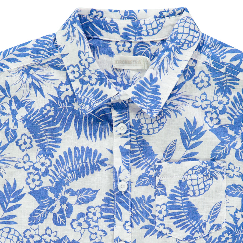 Camisa manga corta estampado vegetal 