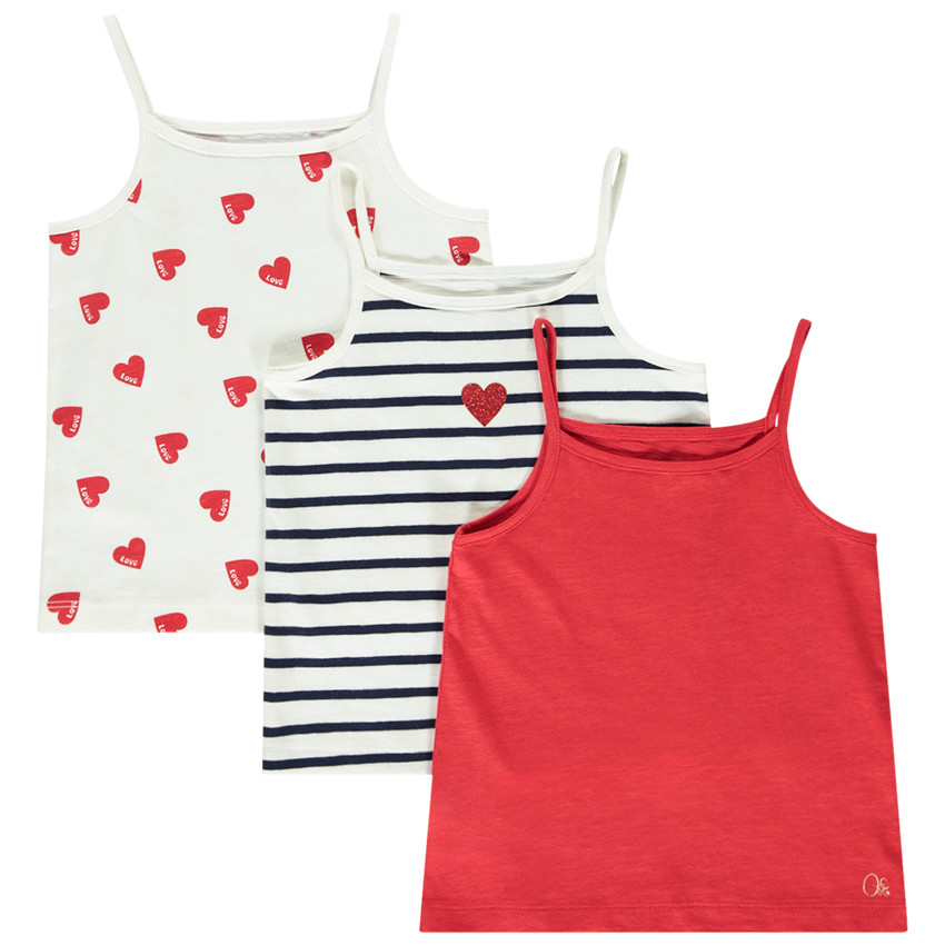 Lote de 3 camisetas sin mangas fantasía para niña 