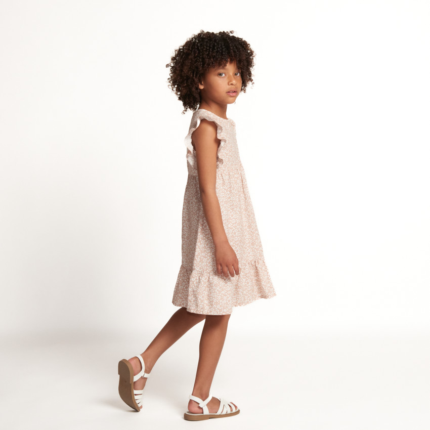 Vestido de manga corta con volantes y estampado moteado para niña  Additional Vestido de manga corta con volantes y estampado moteado para niña