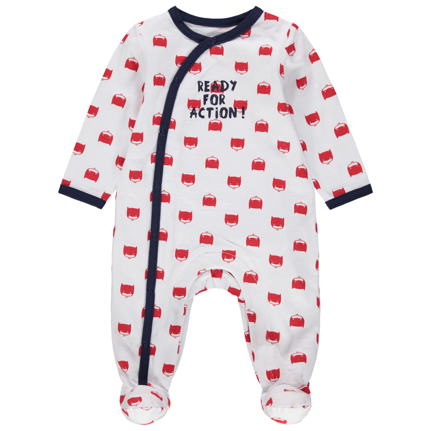 Pack de 2 peleles de algodón estampados de Batman para bebé niño 