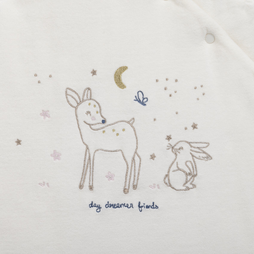 Saquito de dormir sin mangas TOG 3 de terciopelo Little Deer crudo 