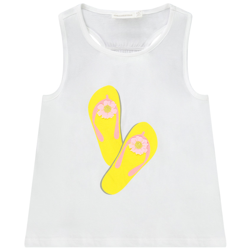 Camiseta sin mangas estampada con tirantes y diseño de espalda nadadora para niña 