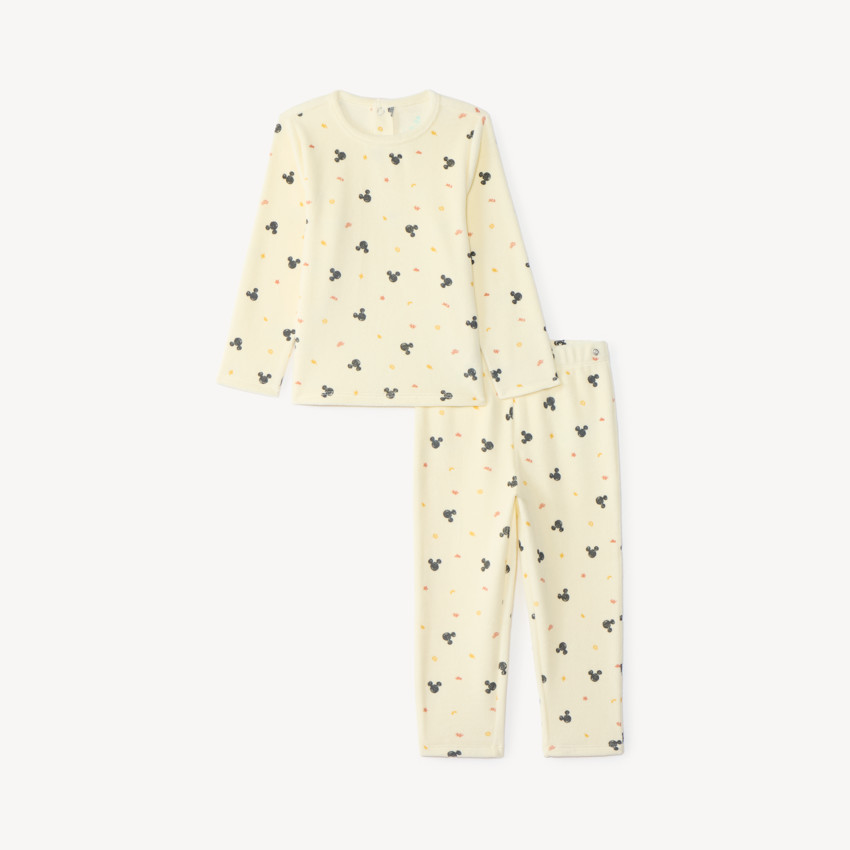 Conjunto de pijama de terciopelo para bebé niño con estampado de Mickey Disney (acabados diferentes según la edad) 