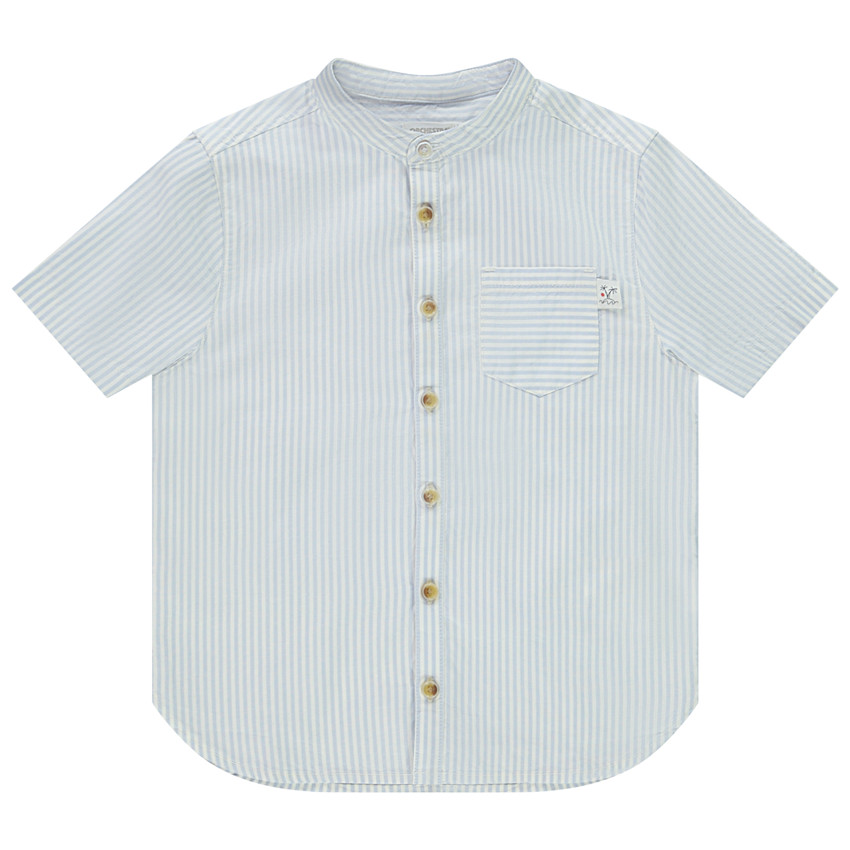 Camisa de manga corta a rayas con cuello mao para niño  Additional Camisa de manga corta a rayas con cuello mao para niño