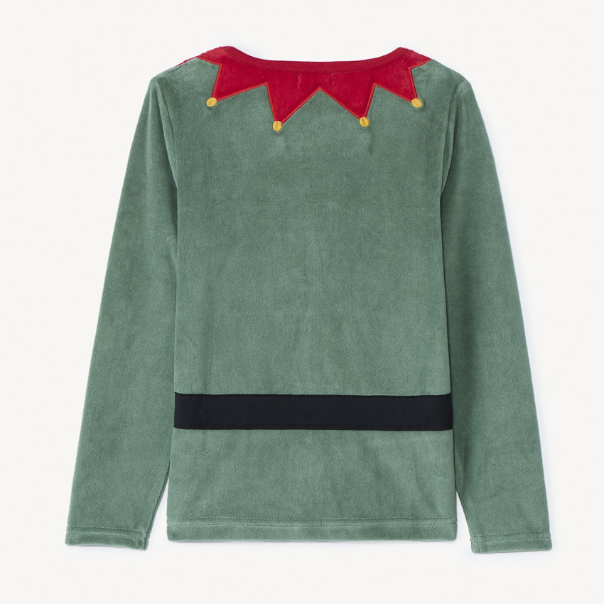 Conjunto de pijama divertido de 3 piezas de duende navideño para niño 