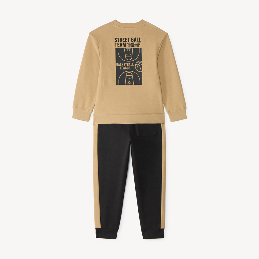 Conjunto de chándal para niño con bordado de baloncesto 