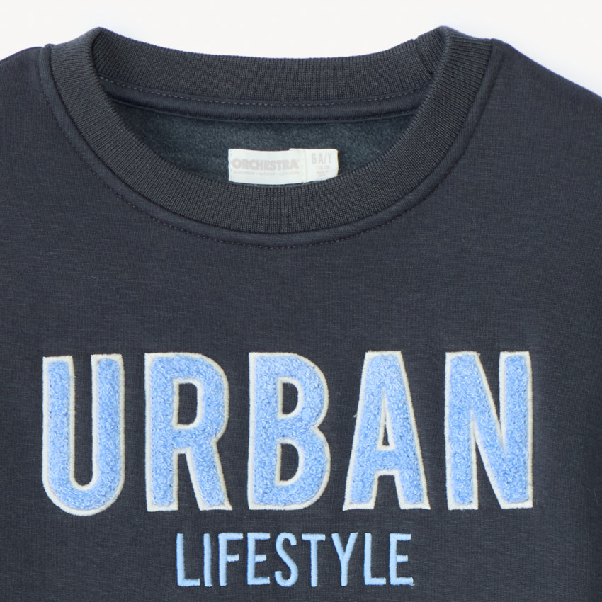 Sweat molleton à patchs bouclettes pour garçon 