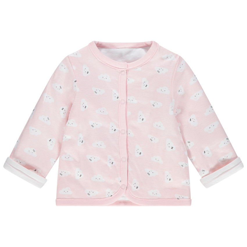 Chaqueta reversible de algodón ecológico con arcoíris y nubes estampadas  Additional Chaqueta reversible de algodón ecológico con arcoíris y nubes estampadas