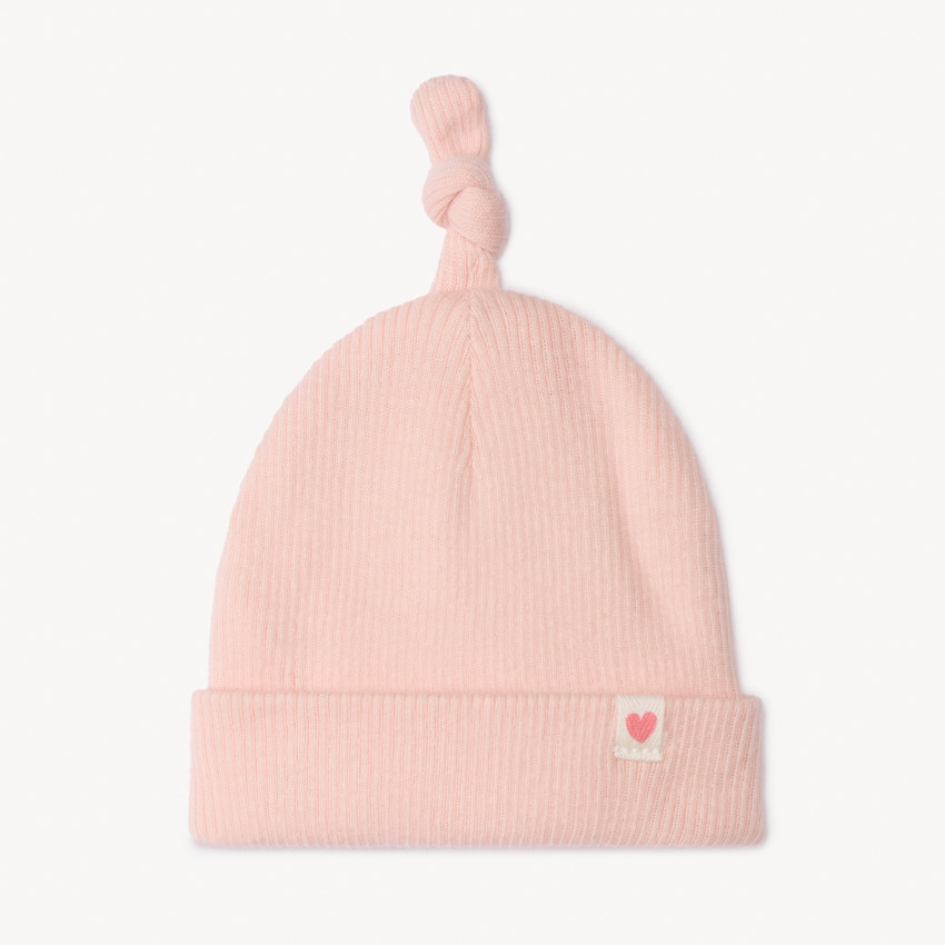 Gorro de maternidad liso de punto acanalado para bebé niña 