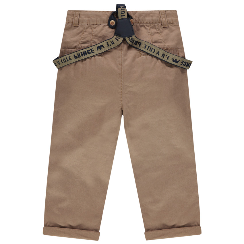 Pantalon en toile à bretelles ajustables amovibles 