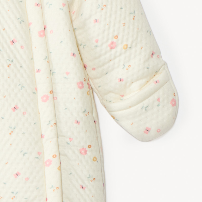 Pelele piloto estampado floral para bebé niña con acabados diferentes según la edad 