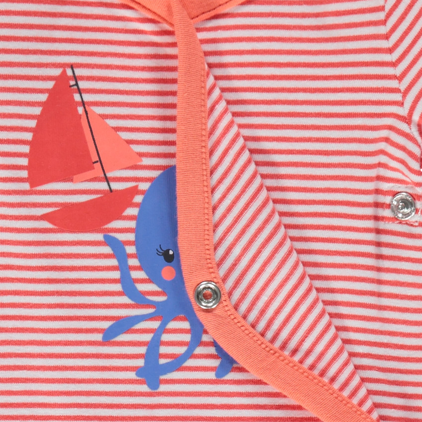 Pack de 3 bodys de estilo marinero con abertura adaptada según la edad. 