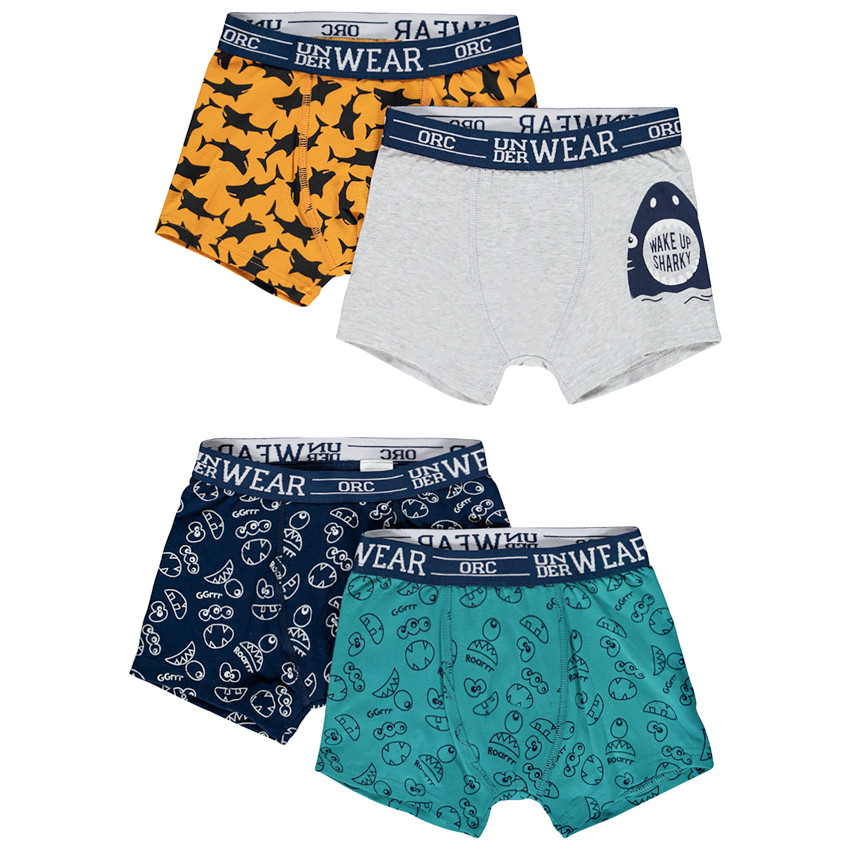 Pack 4 bóxers de algodón estampado fantasía 