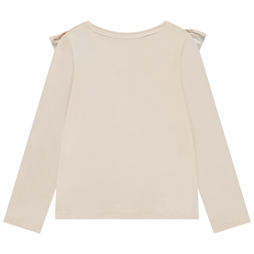 Camiseta de manga larga con flores en relieve para niña 