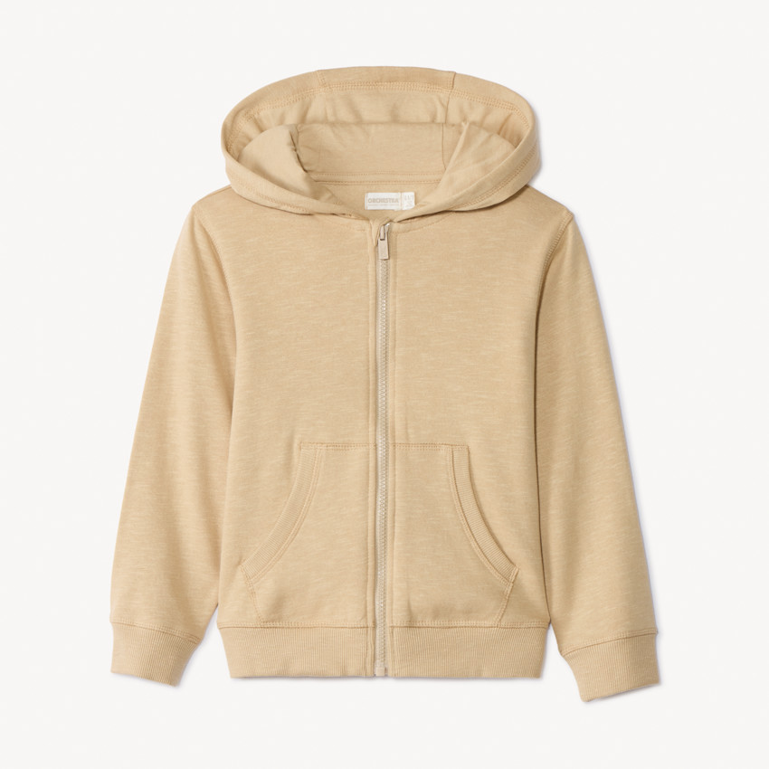 Chaleco de felpa slub liso con capucha para niño 